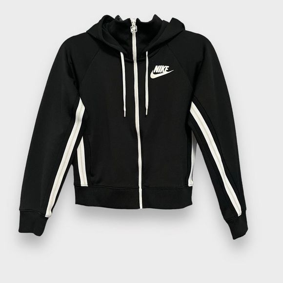 Nike Sportswear Mock Neck Hoodie XS Womens Ribbed Loose Fit NSW Dri-Fit - Picture 2 of 8